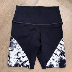 Electric & Rose Womens Bike Shorts Activewear Tie Dye Stretch Black S